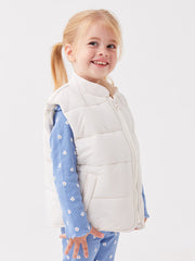 High Collar Basic Baby Girl Puffer Vest
