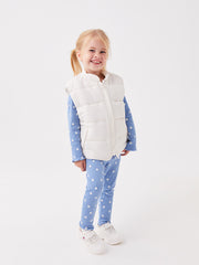 High Collar Basic Baby Girl Puffer Vest
