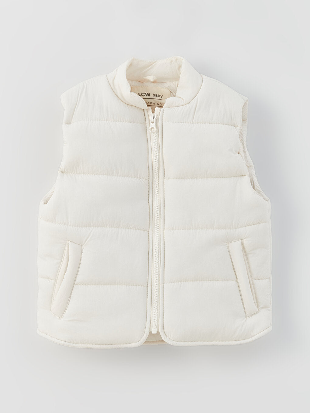 High Collar Basic Baby Girl Puffer Vest