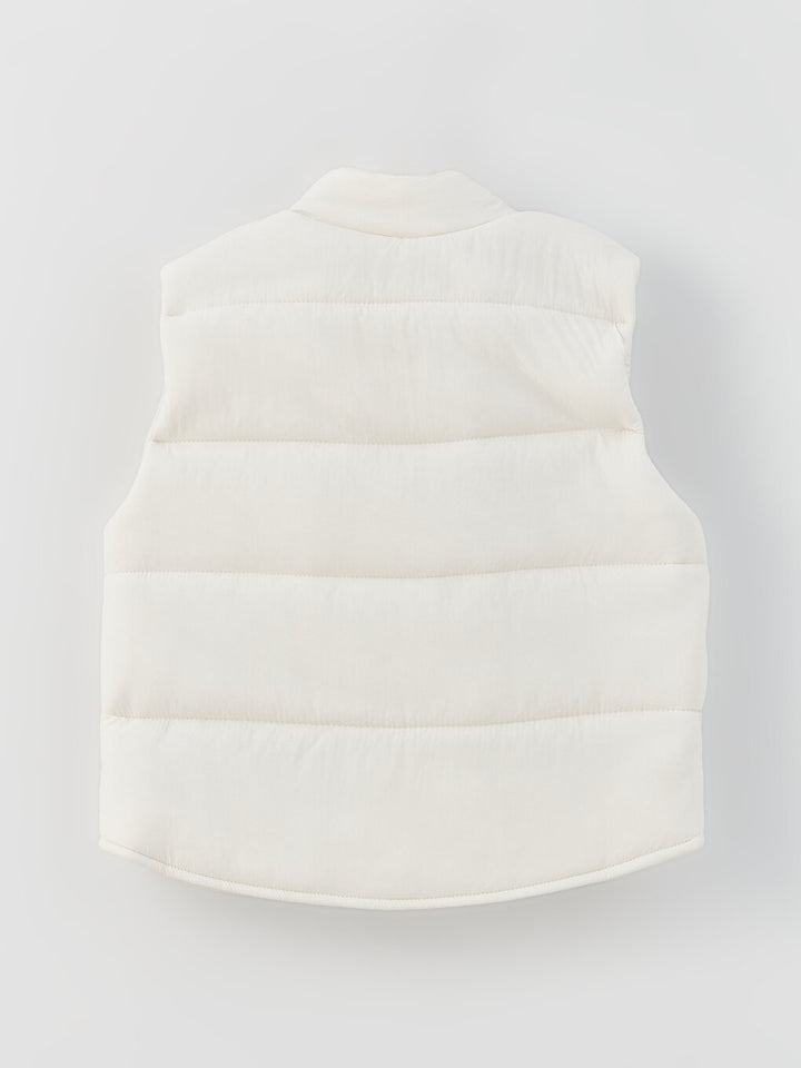 High Collar Basic Baby Girl Puffer Vest