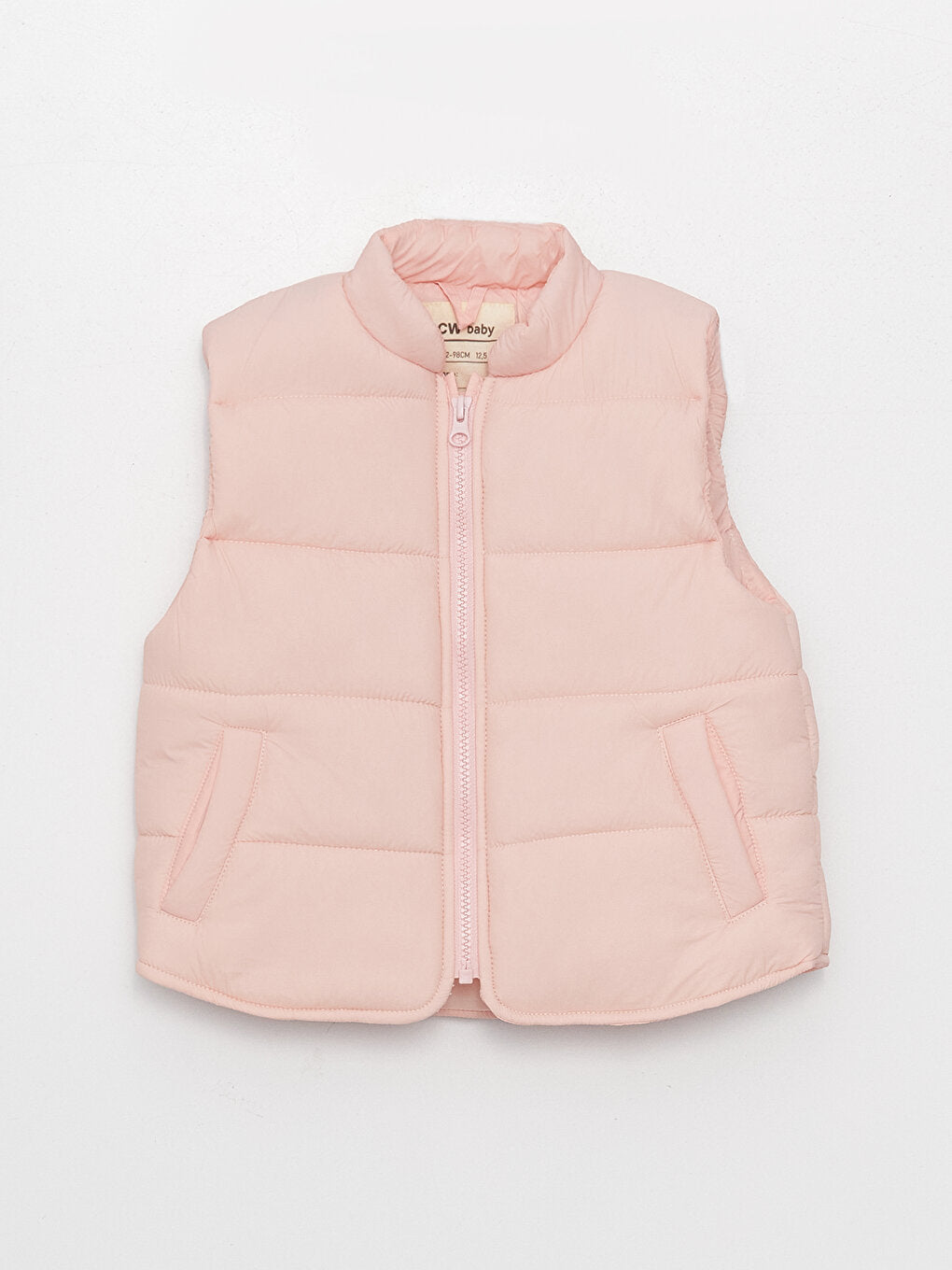 High Collar Basic Baby Girl Puffer Vest
