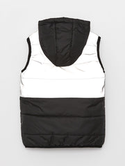 Hooded Boys Puffer Vest With Reflective Detail