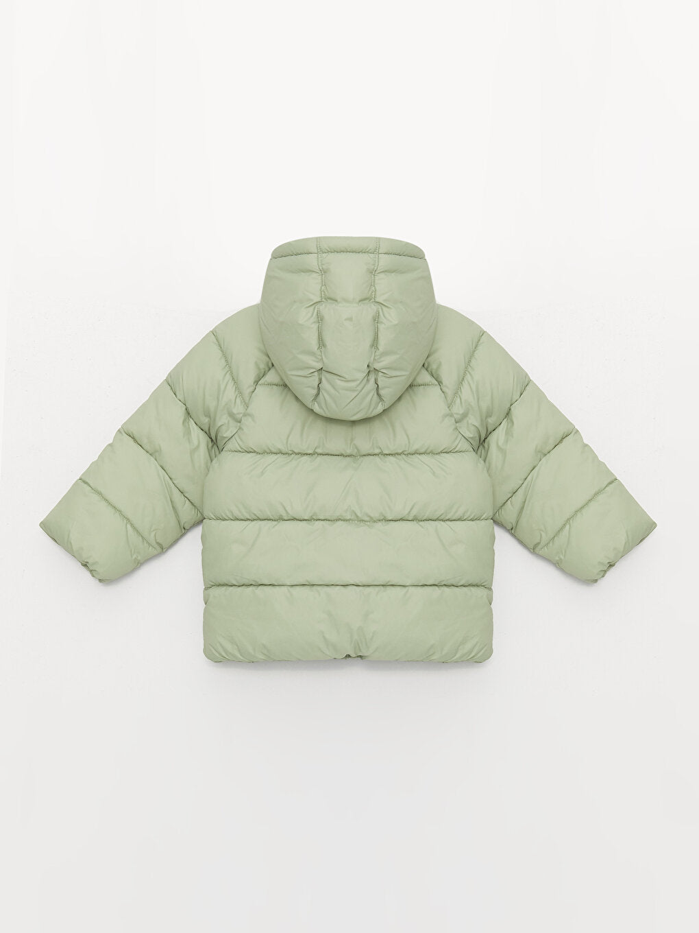 Hooded Long Sleeve Basic Baby Girl Zipper Puffer Coat