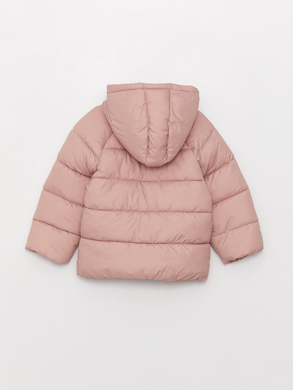 Hooded Long Sleeve Basic Baby Girl Zipper Puffer Coat
