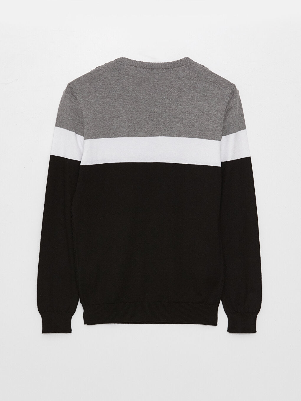 Crew Neck Long Sleeve Color Block Men Knitwear Sweater