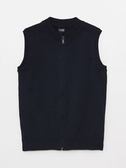 High Collar Basic Boys Knitwear Vest