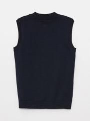 High Collar Basic Boys Knitwear Vest