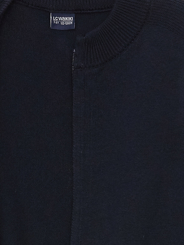 High Collar Basic Boys Knitwear Vest