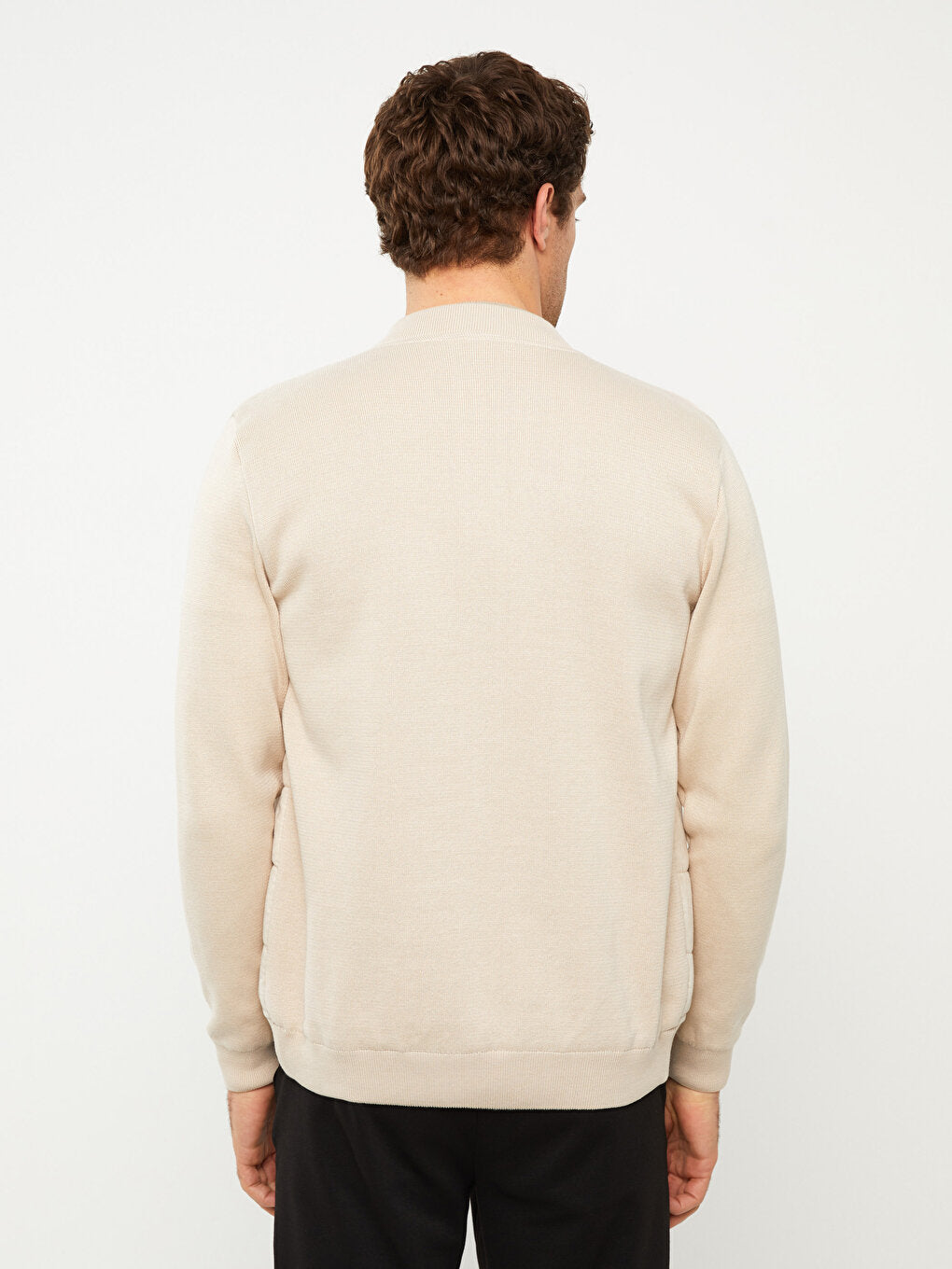 Slim Fit College Collar Men Knitwear Coat