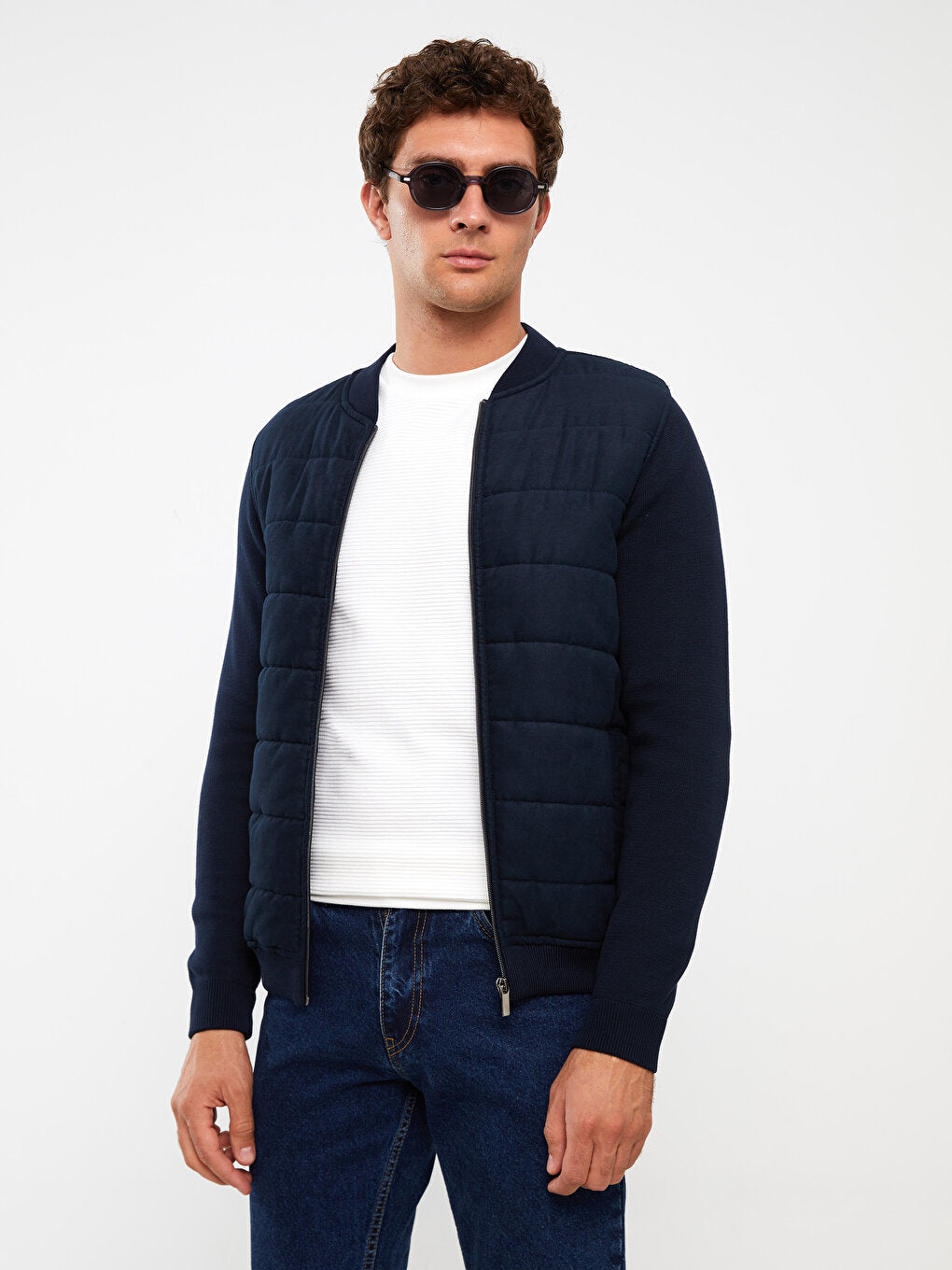 Slim Fit College Collar Men Knitwear Coat
