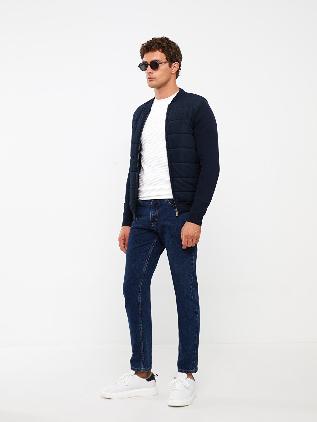 Slim Fit College Collar Men Knitwear Coat