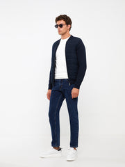 Slim Fit College Collar Men Knitwear Coat