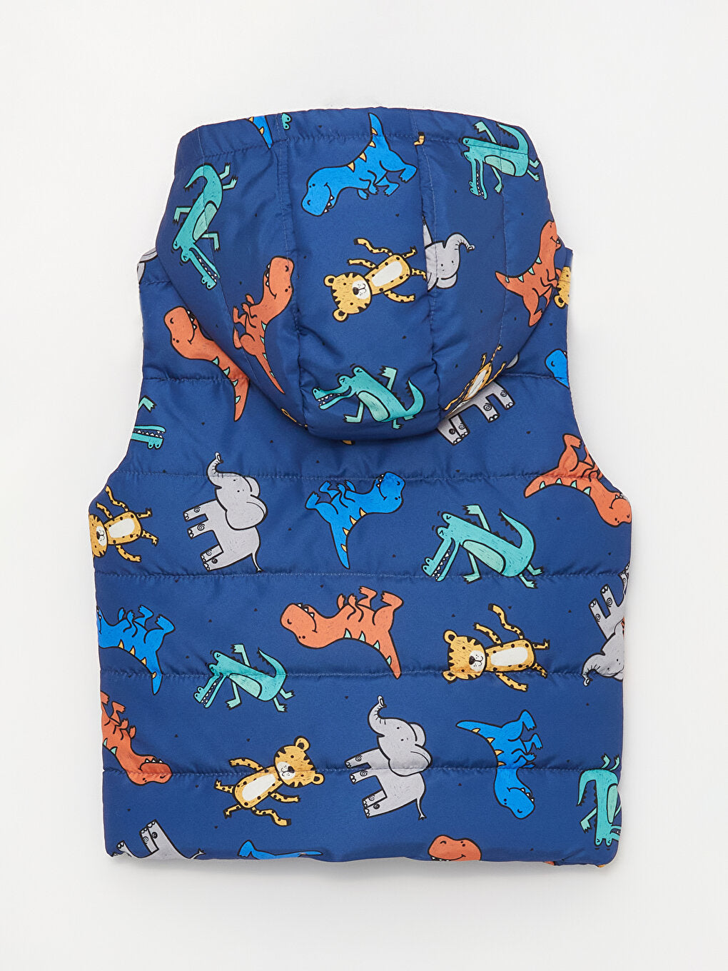 Hooded Printed Baby Boy Puffer Vest