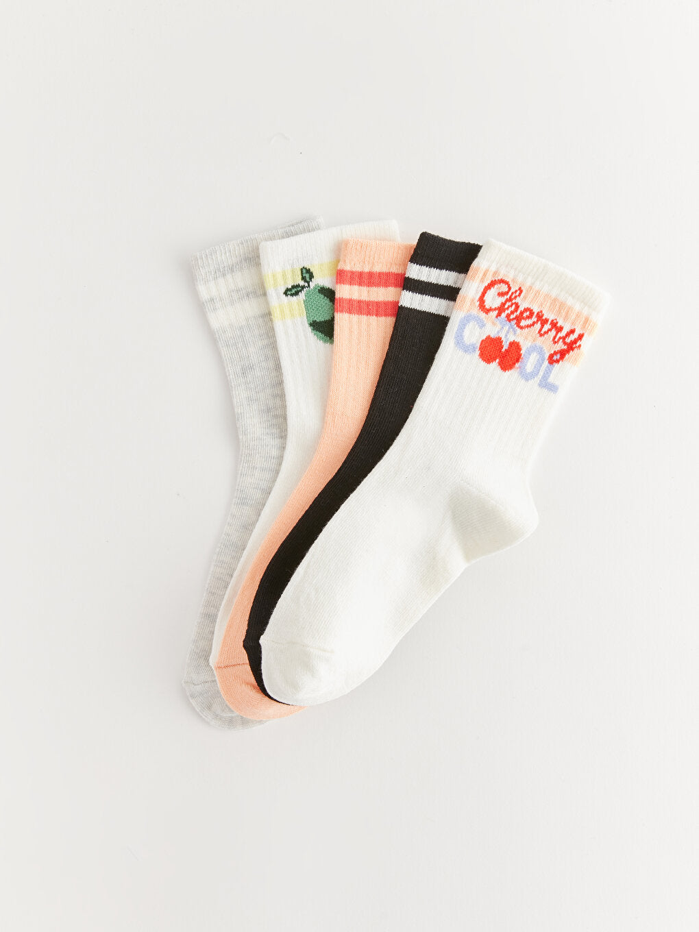 Patterned Girls Socks, Pack Of 5