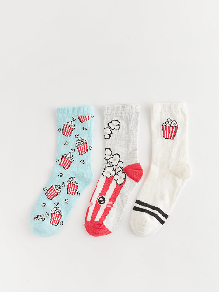 Patterned Girls Socks 3-Piece