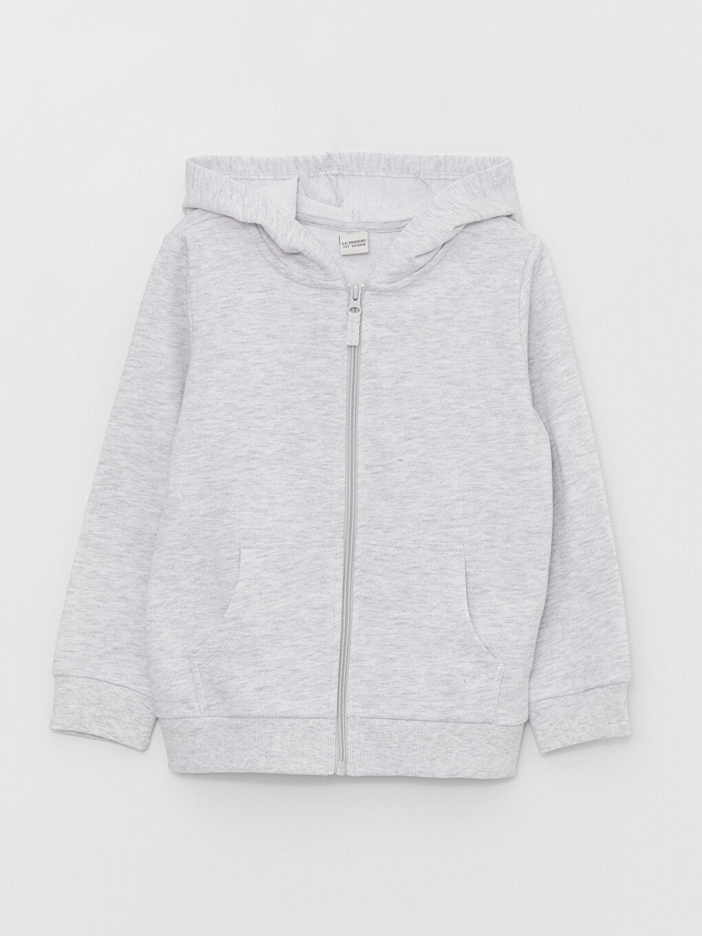 Hooded Basic Long Sleeve Girls Zippered Sweatshirt