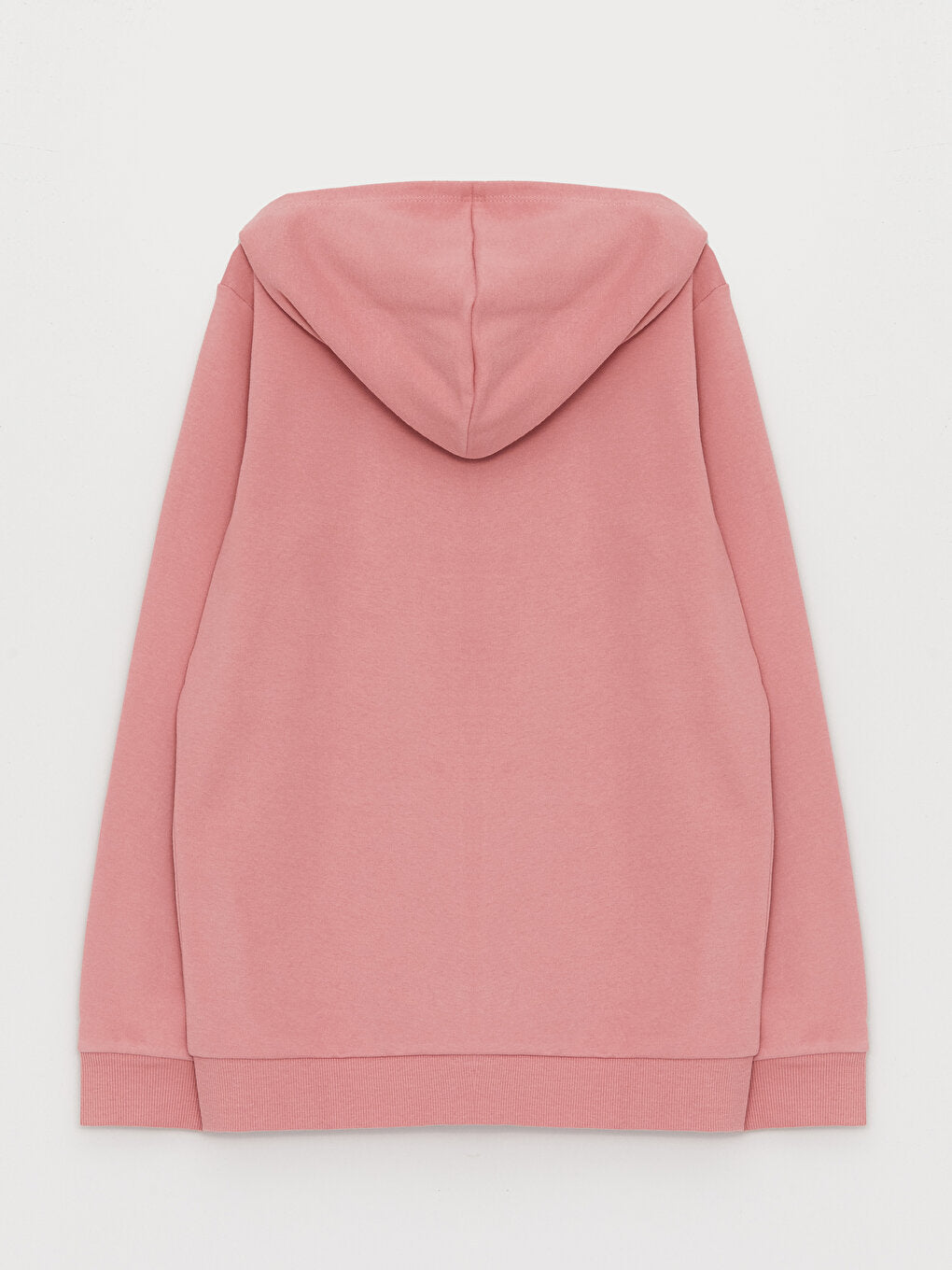 Hooded Basic Long Sleeve Girls Zippered Sweatshirt