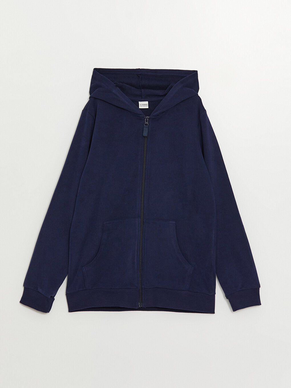 Hooded Basic Long Sleeve Girls Zippered Sweatshirt