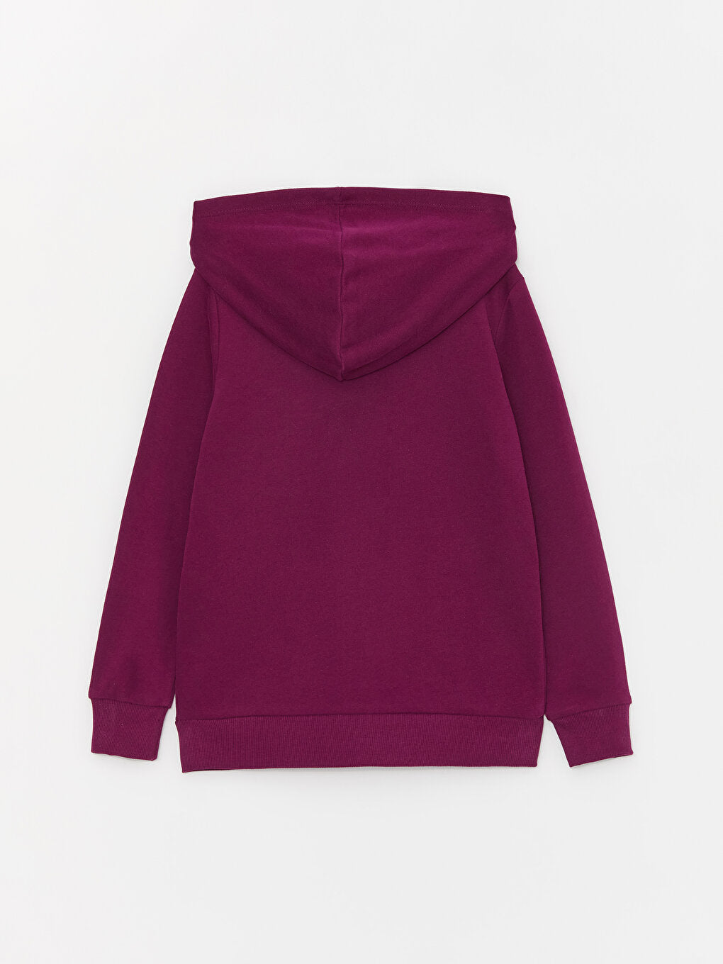 Hooded Basic Long Sleeve Girls Zippered Sweatshirt