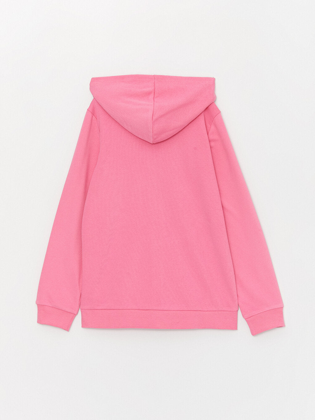 Hooded Basic Long Sleeve Girls Zippered Sweatshirt