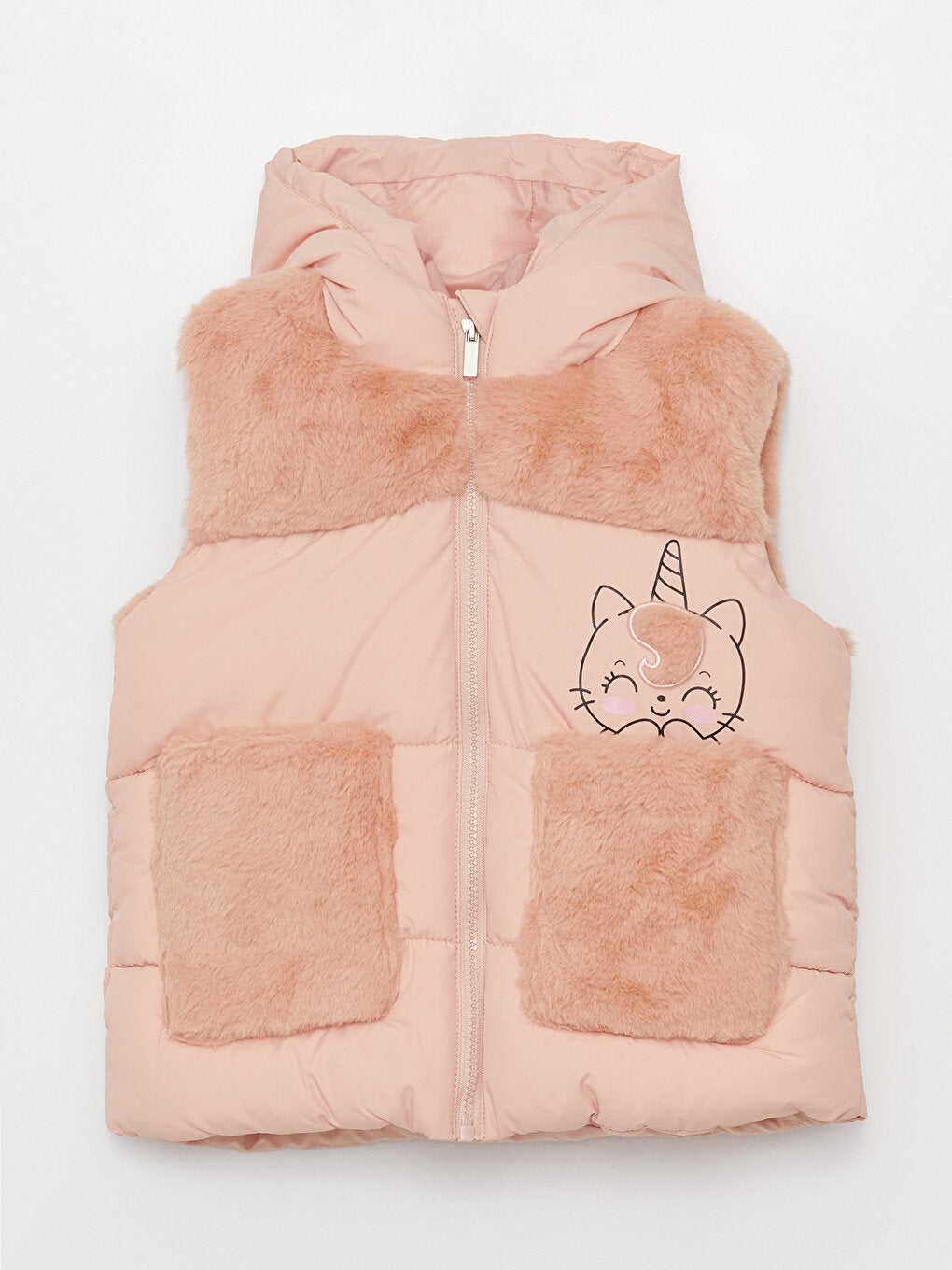 Hooded Girls Puffer Vest