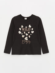 Crew Neck Long Sleeve Girls T-Shirt