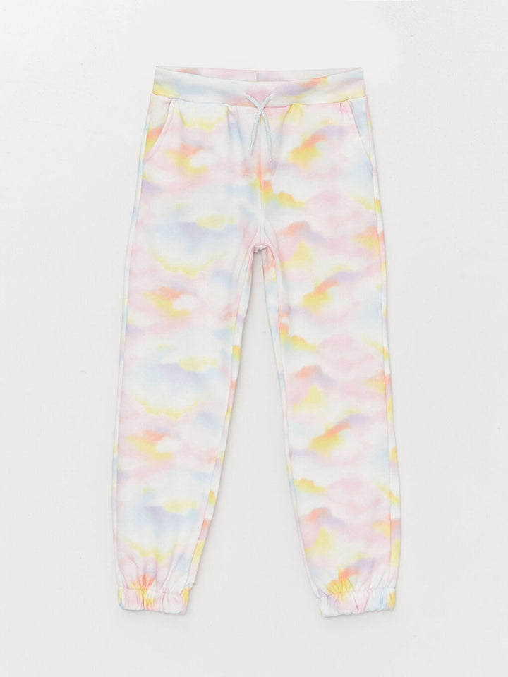 Elastic Waist Batik Patterned Girls Jogger Sweatpants