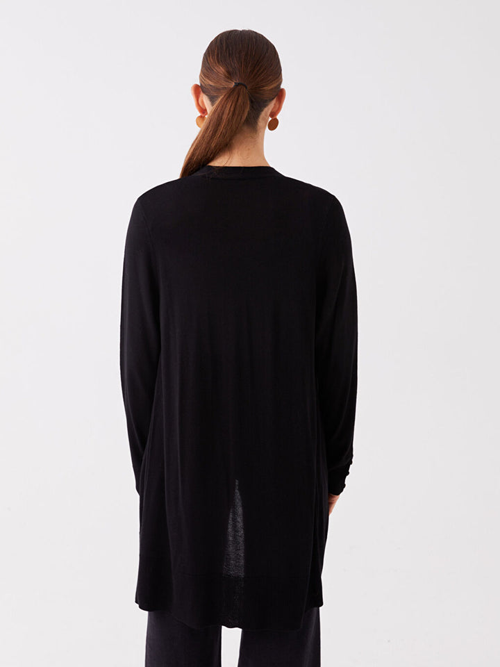 Shawl Collar Plain Long Sleeve Women Knitwear Cardigan