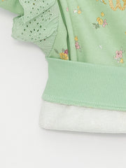 سويت شيرت بناتي بياقة دائرية وأكمام طويلة