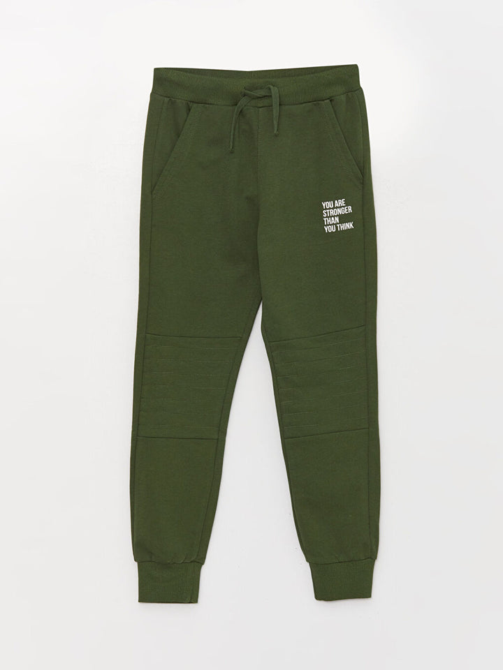 Printed Boys' Jogger Sweatpants With Elastic Waist