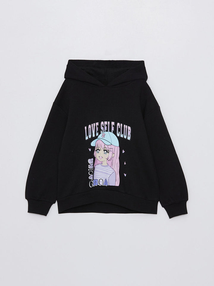 Printed Long Sleeve Girls Hoodie