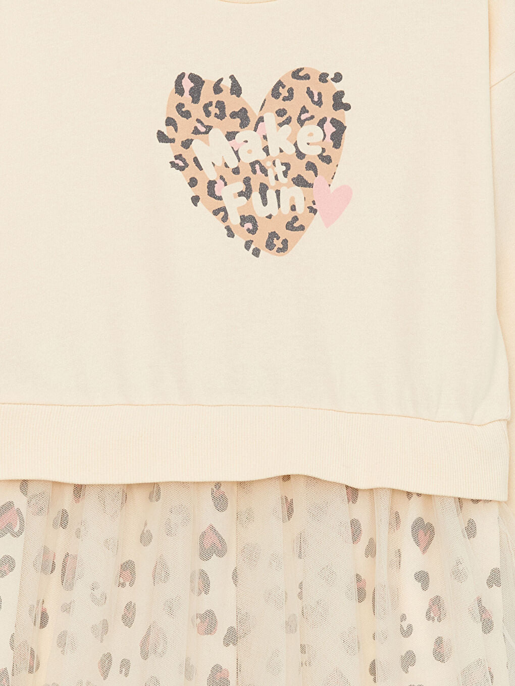 Crew Neck Printed Long Sleeve Girls Dress