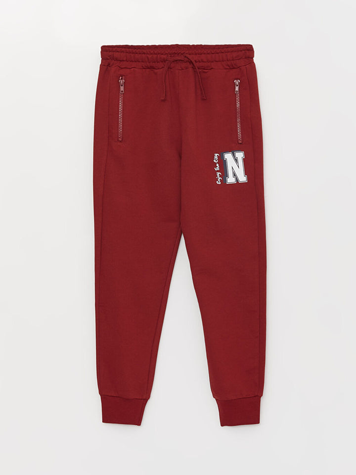 Printed Boys' Jogger Sweatpants With Elastic Waist