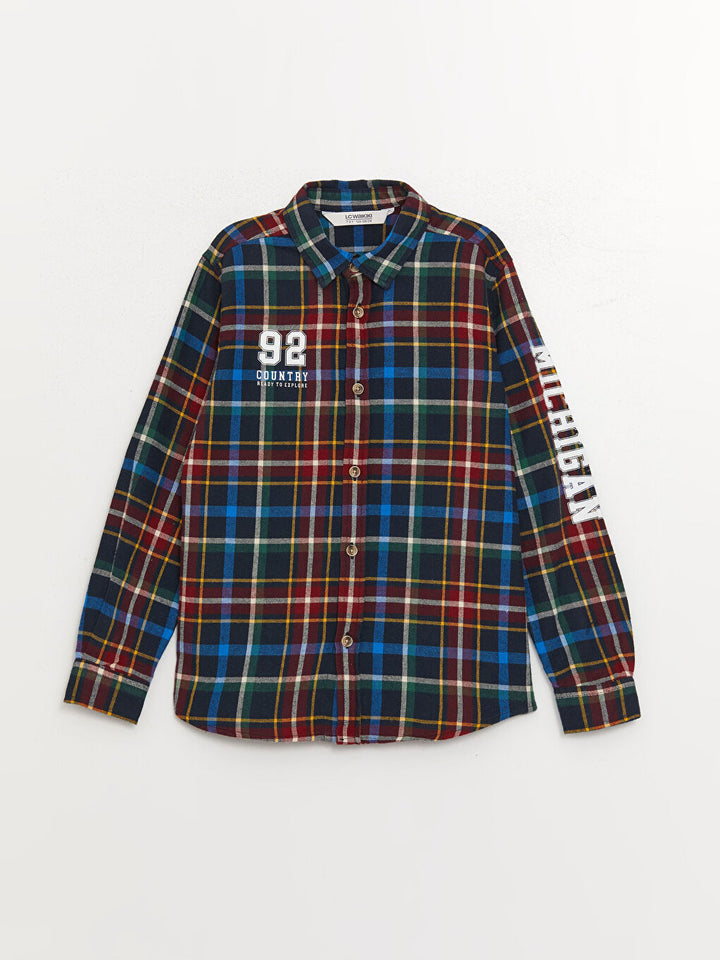 Plaid Long Sleeve Boys Shirt