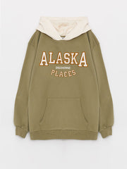 Hooded Embroidered Long Sleeve Girls Sweatshirt