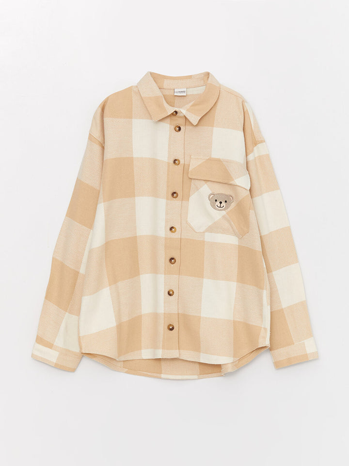 Plaid Long Sleeve Girls Shirt