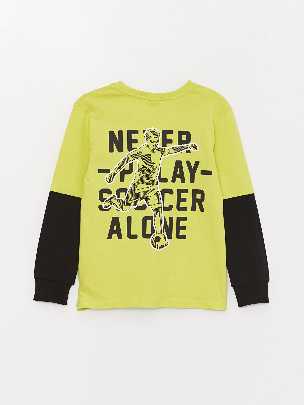 Crew Neck Printed Long Sleeve Boys' T-Shirt