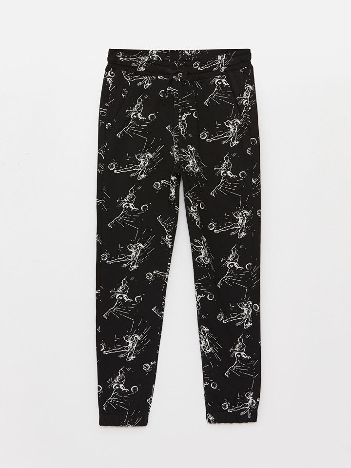 Printed Boys' Jogger Sweatpants With Elastic Waist