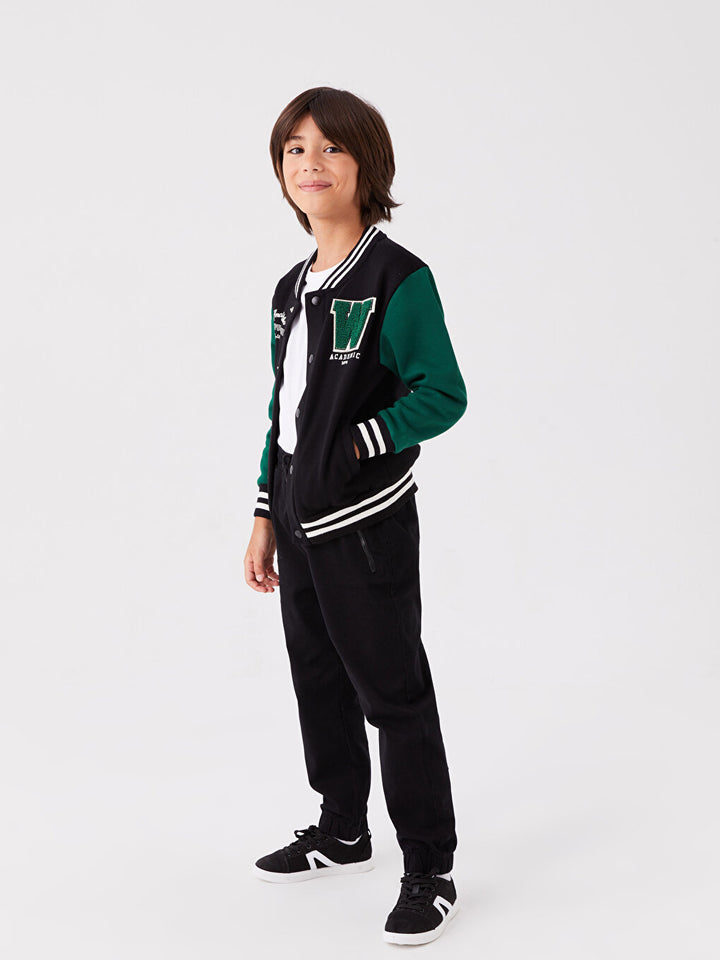 Comfortable Fit Embroidered Boys College Jacket
