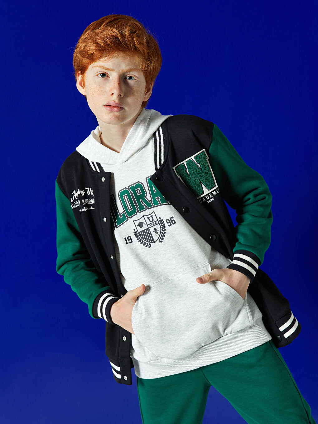 Comfortable Fit Embroidered Boys College Jacket