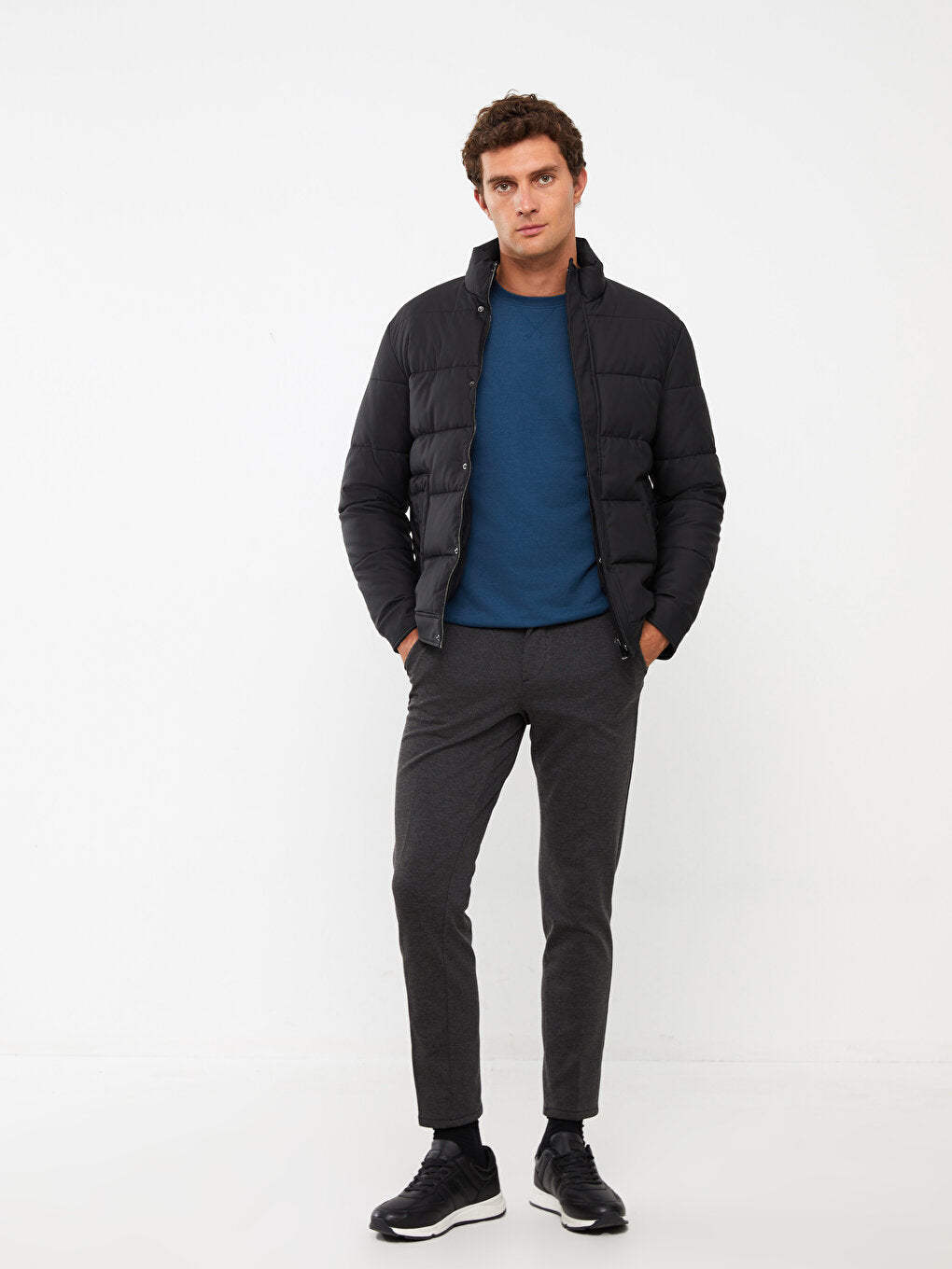 Standard Mold Stand Collar Men Puffer Coat