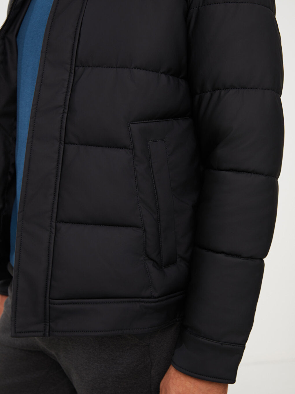 Standard Mold Stand Collar Men Puffer Coat
