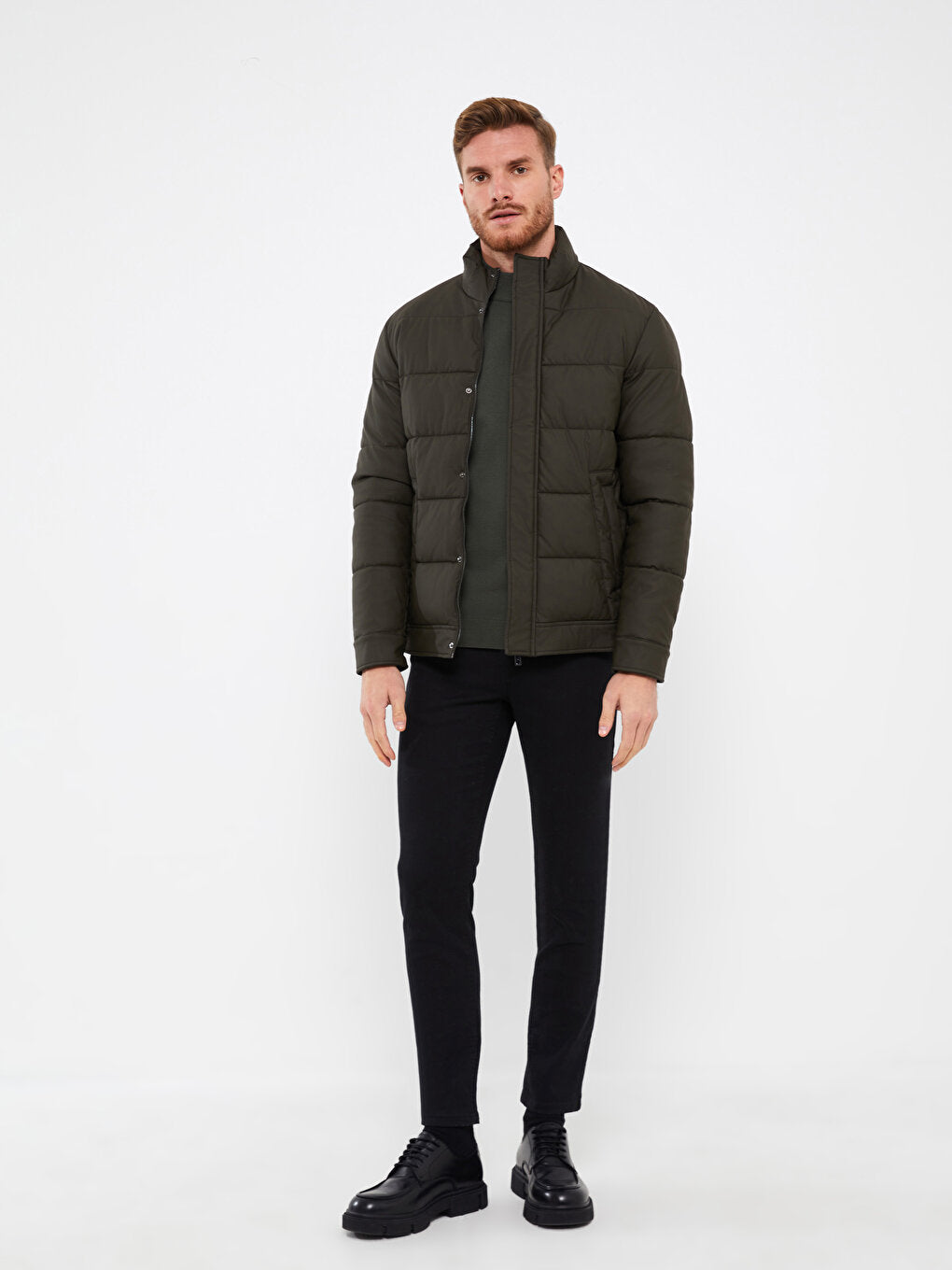 Standard Mold Stand Collar Men Puffer Coat