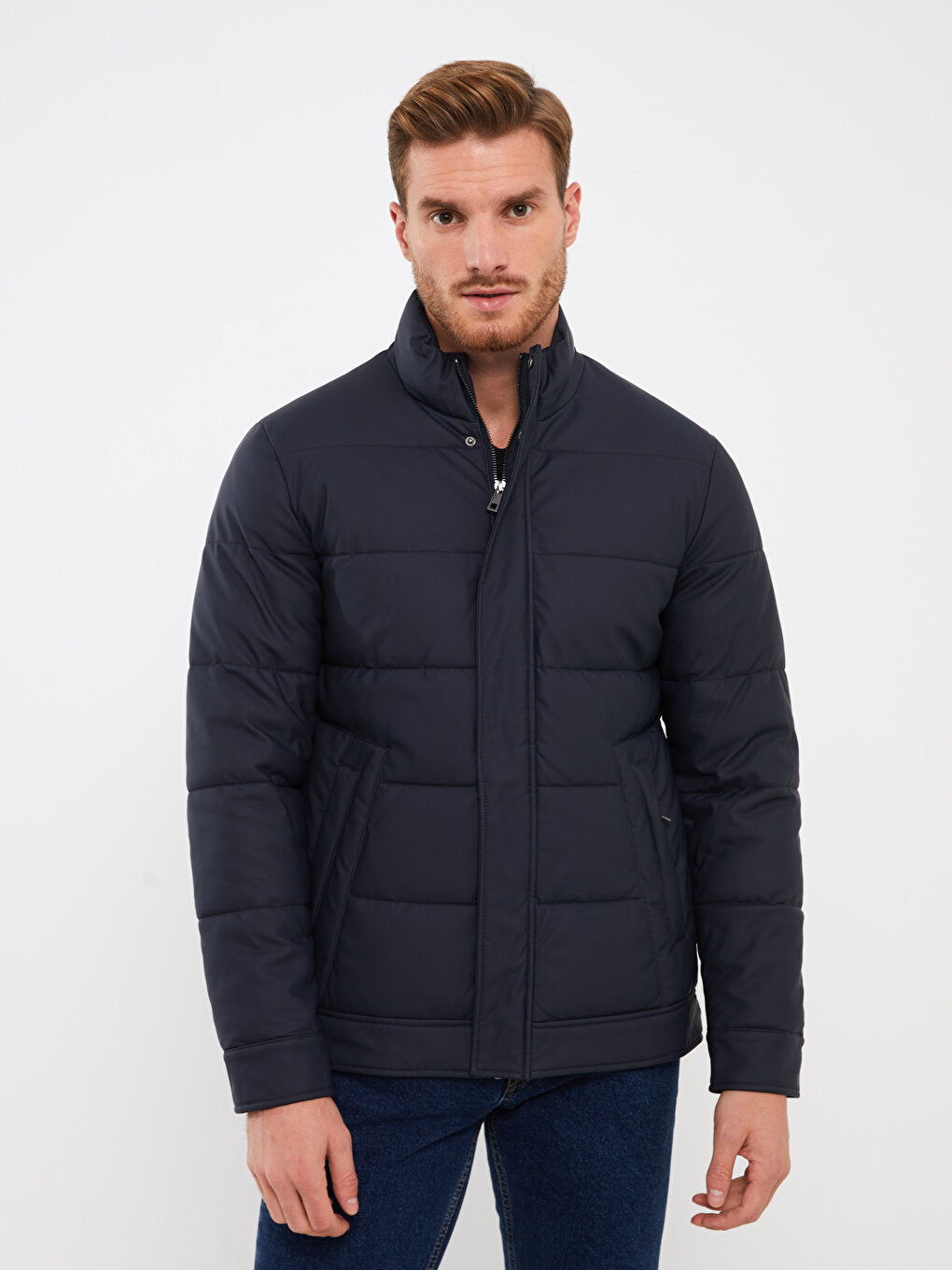 Standard Mold Stand Collar Men Puffer Coat