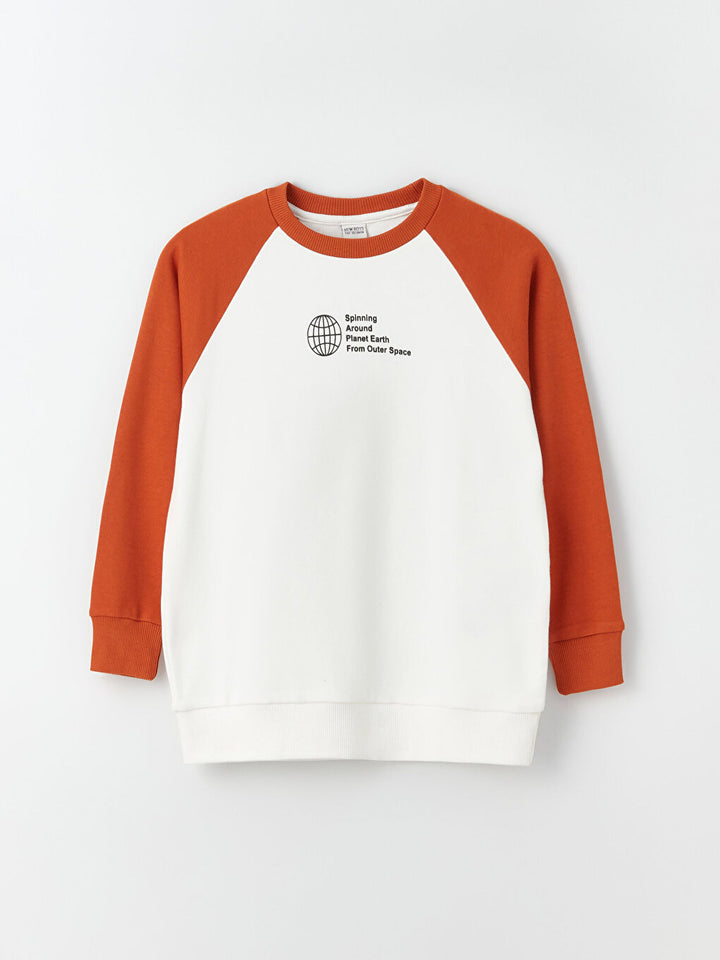 Crew Neck Printed Long Sleeve Boys T-Shirt