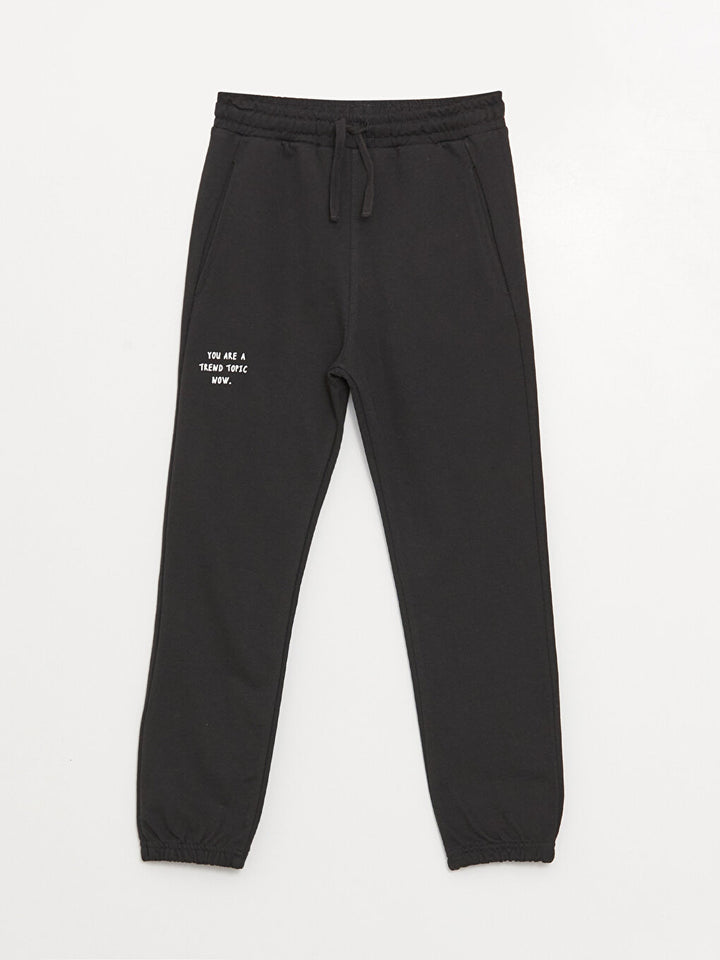 Printed Boys Jogger Sweatpants With Elastic Waist