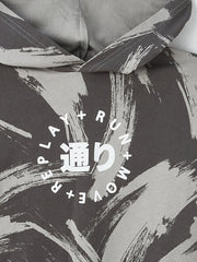 تيشيرت بغطاء للرأس ولادي مطبوع وأكمام طويلة