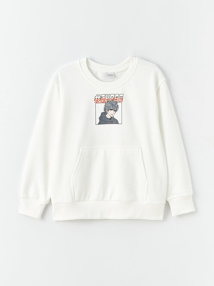 Comfortable Crew Neck Printed Boys Sweatshirt