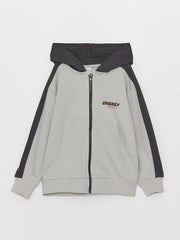 Comfortable Fit Hooded Boys Zippered Sweatshirt