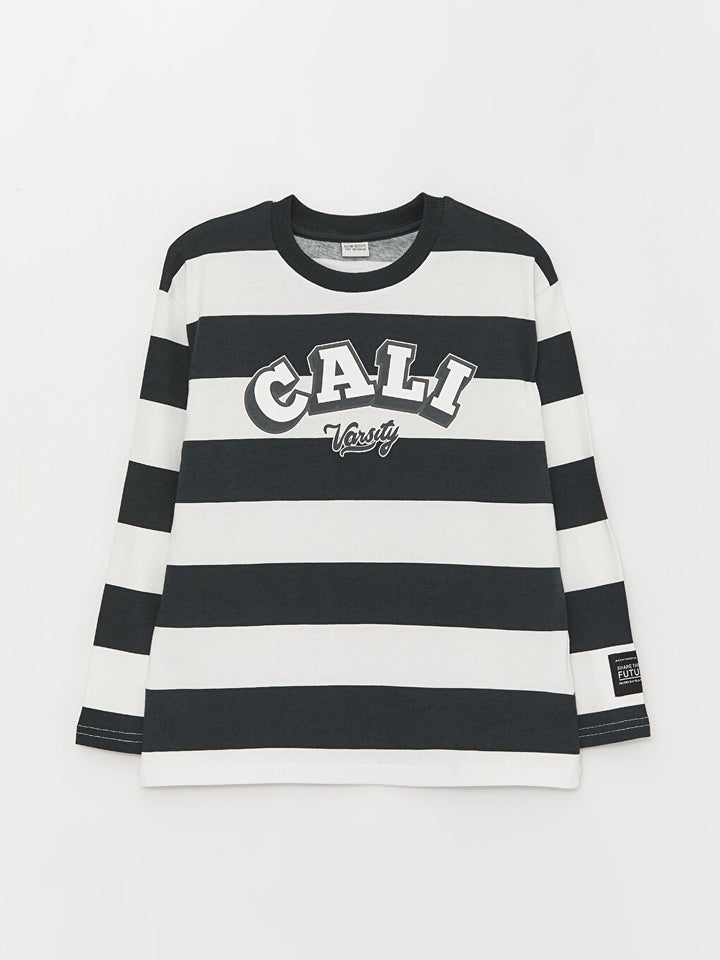 Comfortable Crew Neck Striped Boys T-Shirt